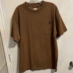 NWOT Dickies Mens Large Heavyweight Short Sleeve Pocket T-Shirt Brown Duck Color
